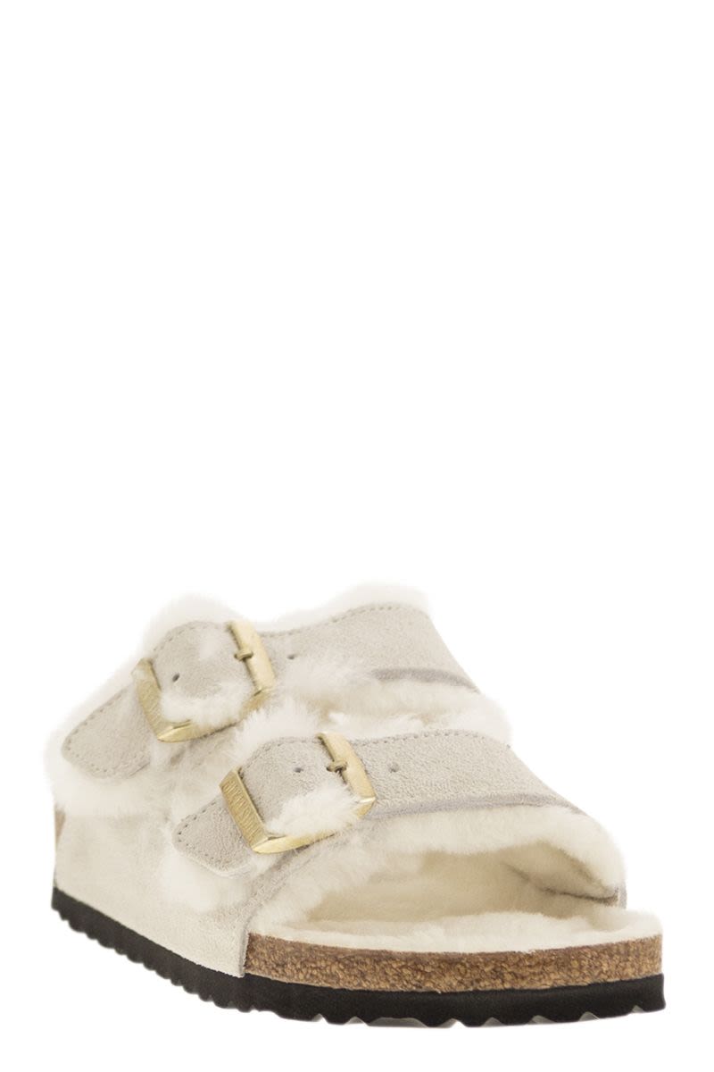 BIRKENSTOCK Suede Lamb Fur Slippers - Classic Comfort for Women