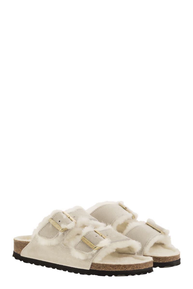 BIRKENSTOCK Suede Lamb Fur Slippers - Classic Comfort for Women