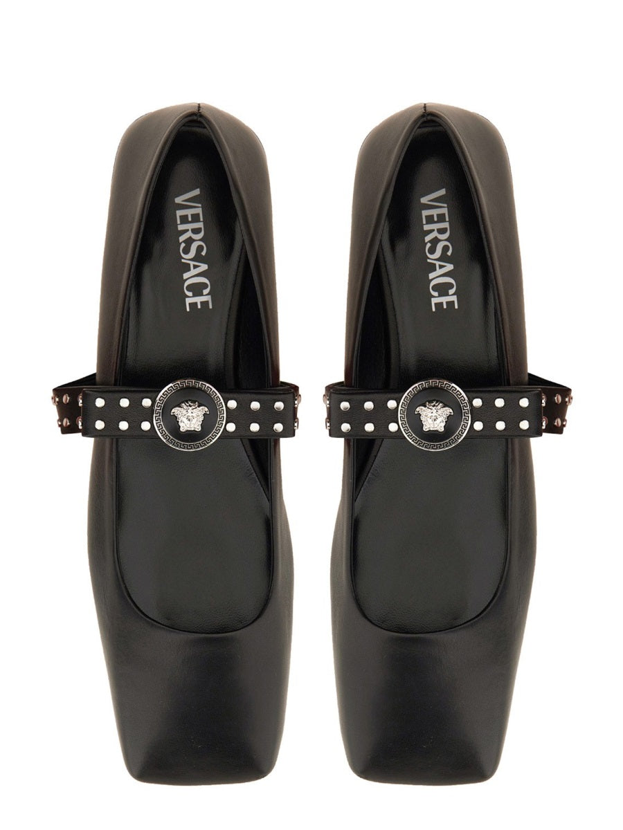VERSACE Elegant Ballerina Flats with Decorative Studs