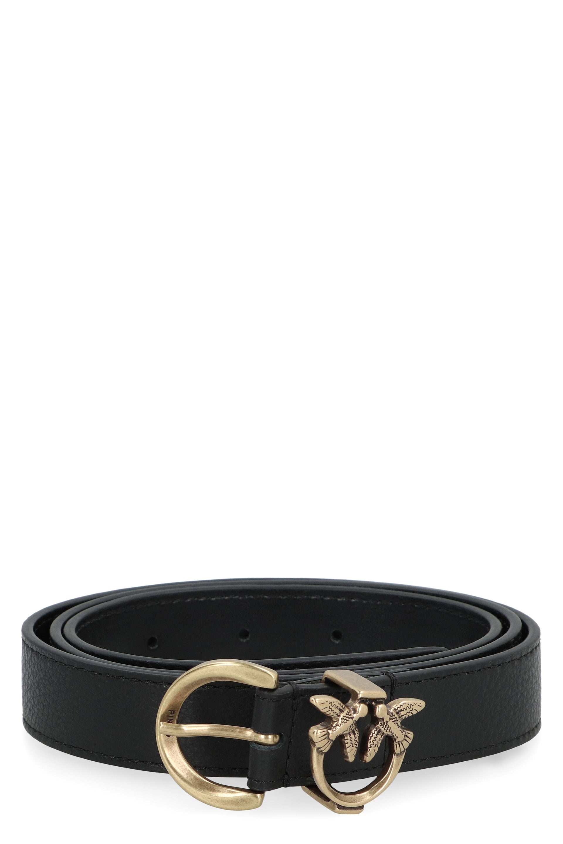 PINKO Logo Buckle Leather Belt - 2.5 cm Height