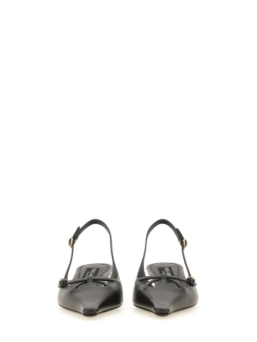 DOLCE & GABBANA Leather Tassel Slingback Heels