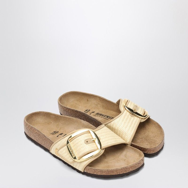 BIRKENSTOCK Big Buckle Raffia Slide Sandal
