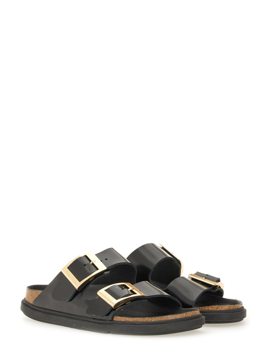 BIRKENSTOCK Shiny Leather Buckle Sandals