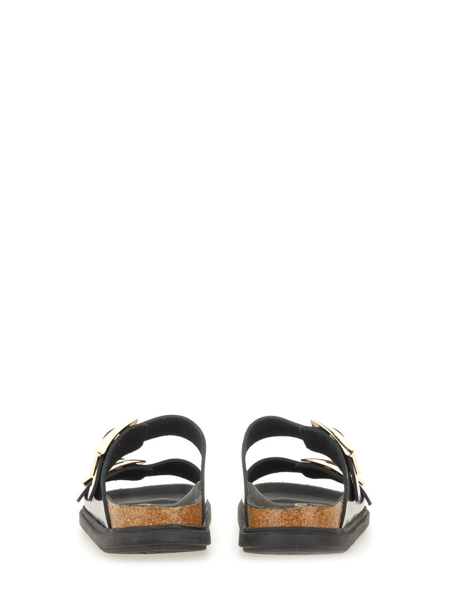 BIRKENSTOCK Shiny Leather Buckle Sandals