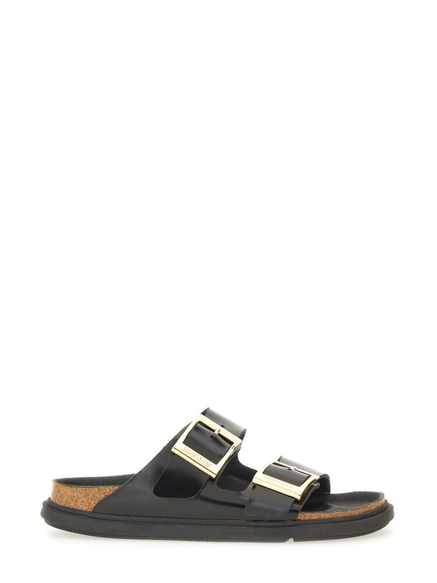 BIRKENSTOCK Shiny Leather Buckle Sandals