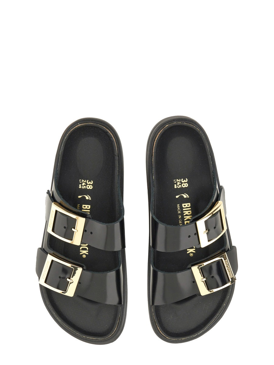BIRKENSTOCK Shiny Leather Buckle Sandals
