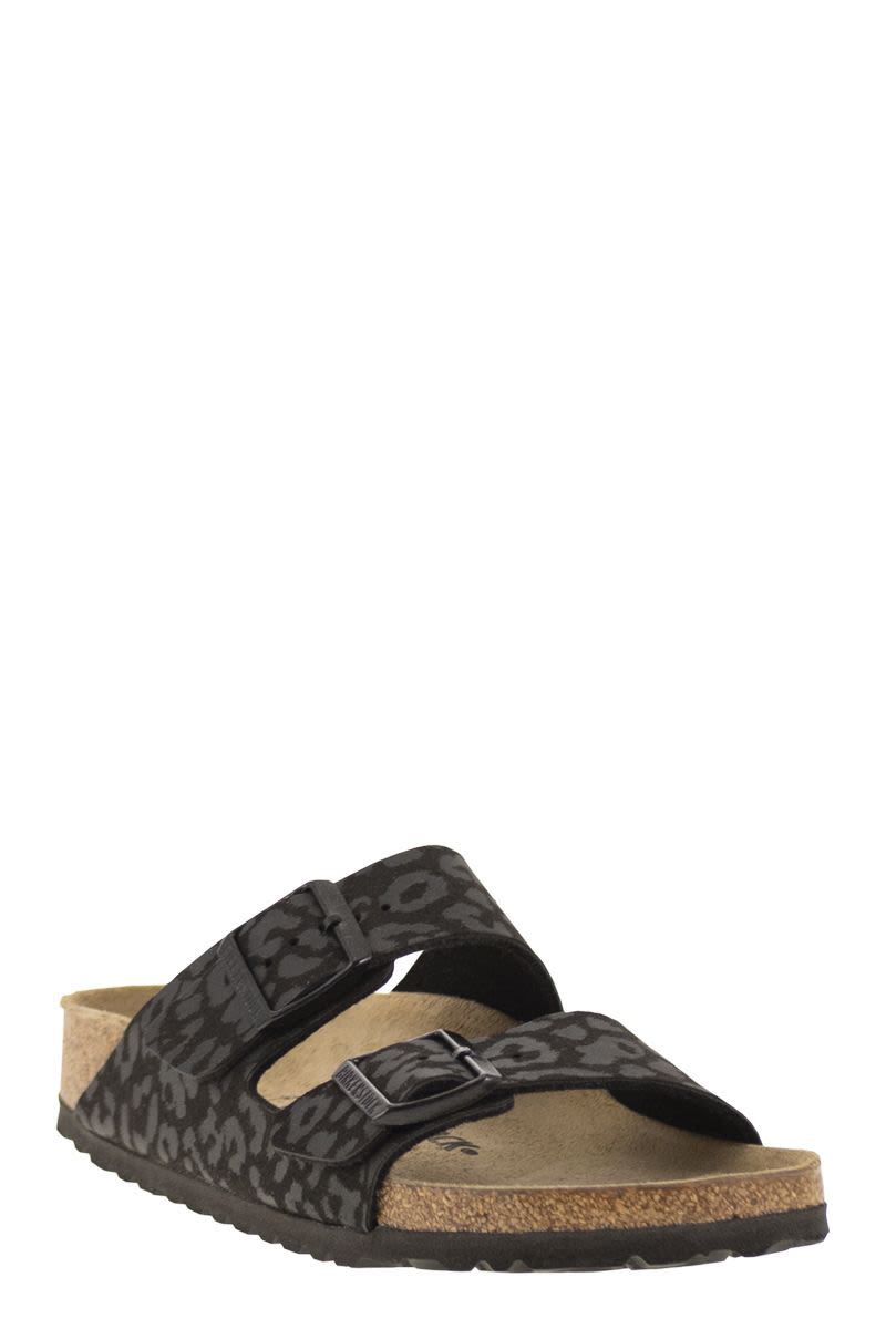 BIRKENSTOCK Arizona Leo Sandal with Buckles and Animal Print