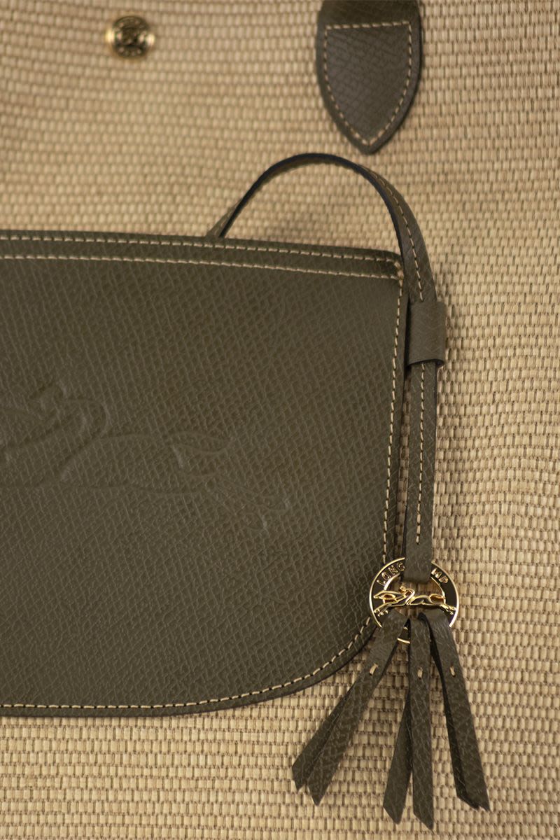 LONGCHAMP Large Straw-Effect Canvas Basket Handbag