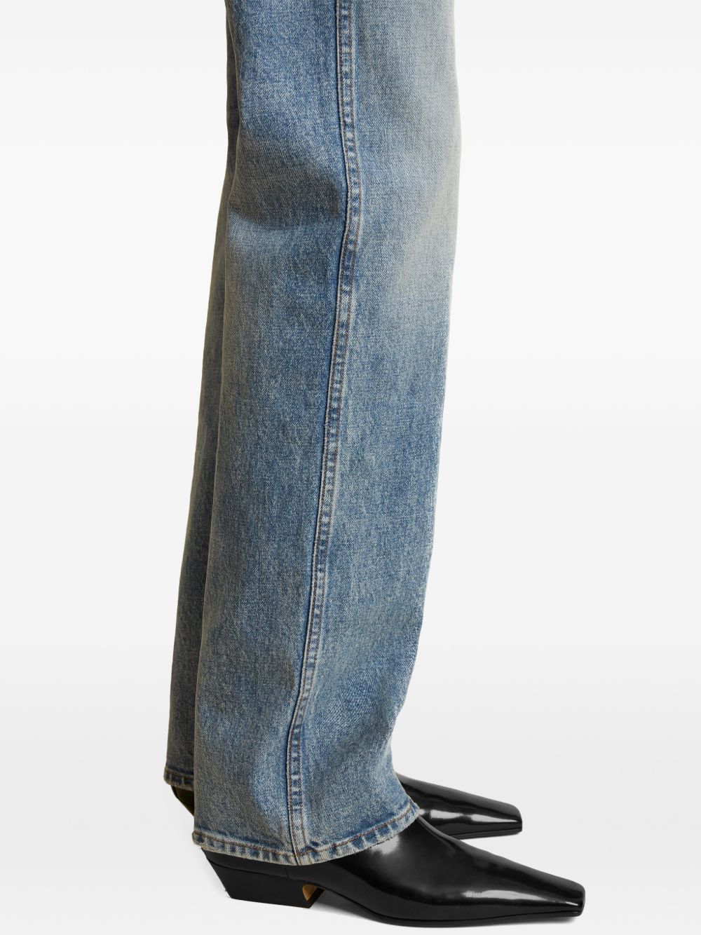 KHAITE High Waist Straight Leg Denim Jeans