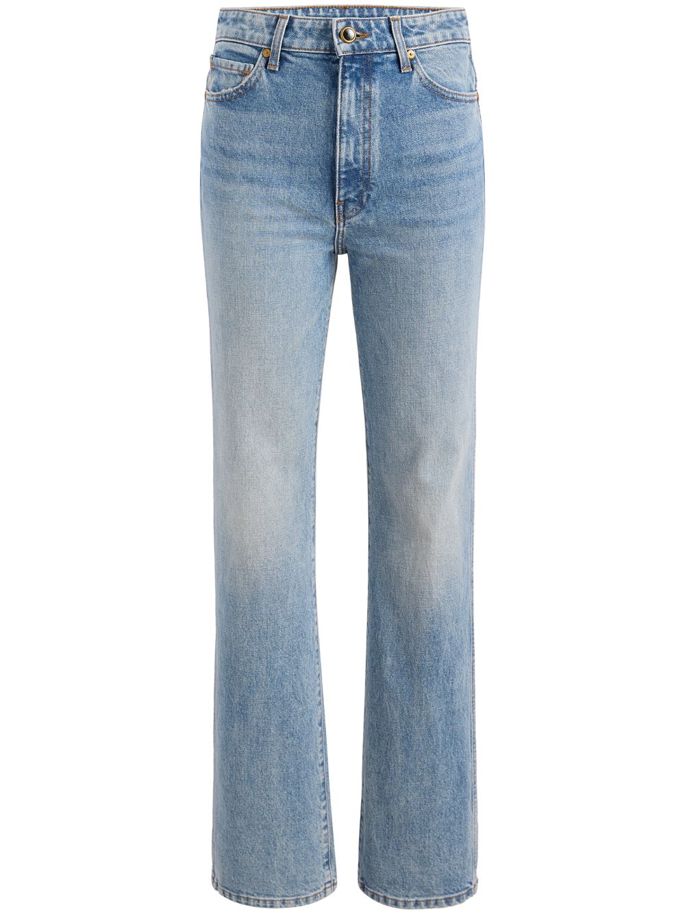 KHAITE High Waist Straight Leg Denim Jeans