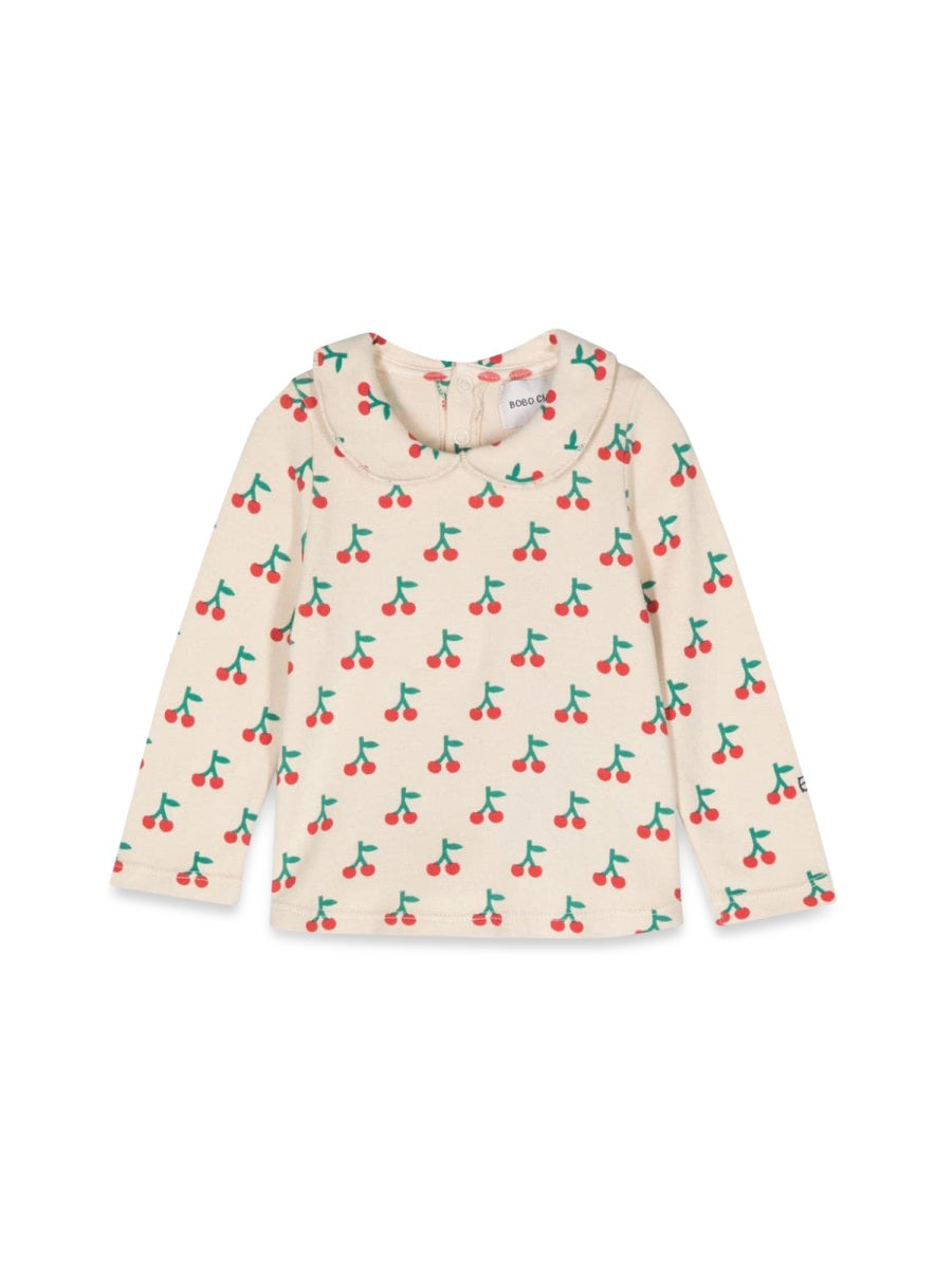 BOBO CHOSES Mini Cherry All Over Collar T-Shirt