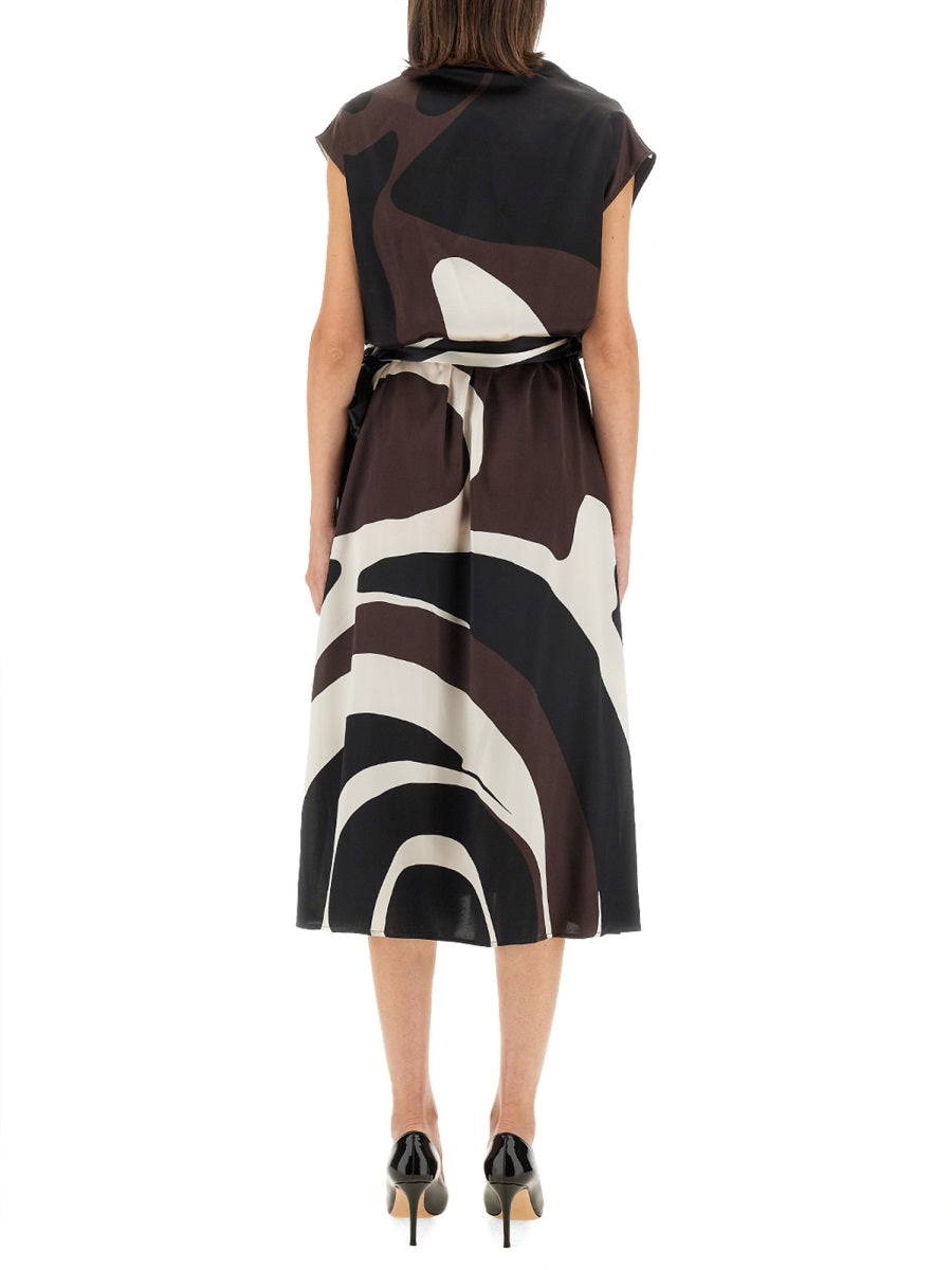 KITON Elegant Silk Dress with Print - Regular Fit, Size 40 IT