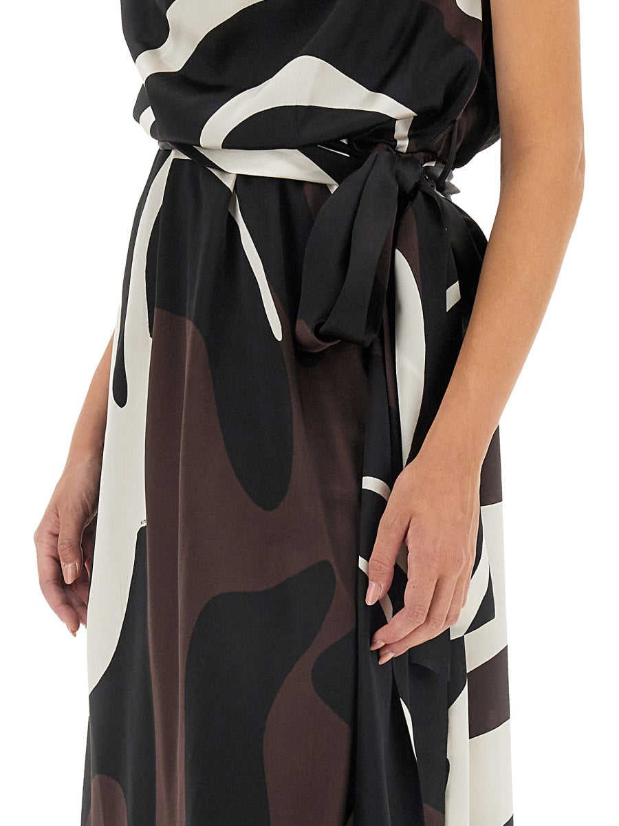 KITON Elegant Silk Dress with Print - Regular Fit, Size 40 IT