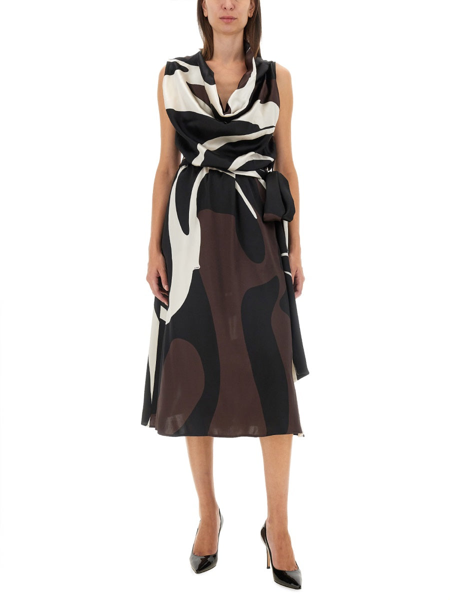 KITON Elegant Silk Dress with Print - Regular Fit, Size 40 IT