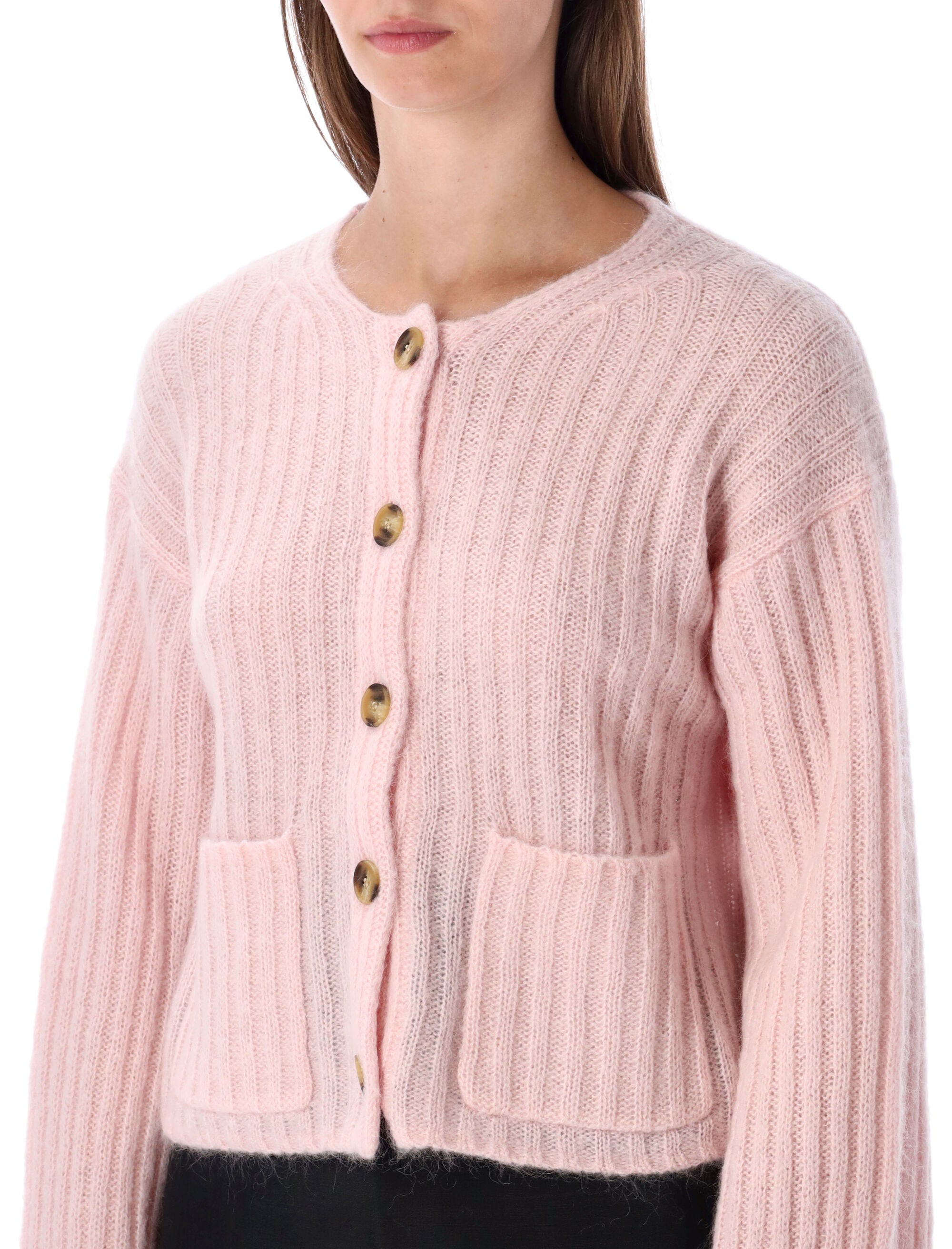BY MALENE BIRGER Cropped Rib Wool Blend Cardigan