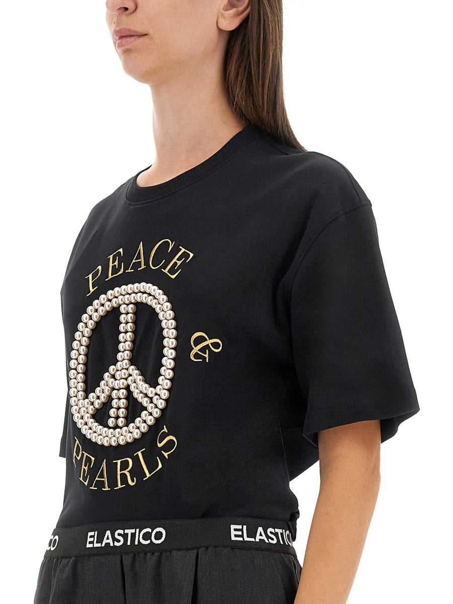 MOSCHINO Cropped Logo T-Shirt