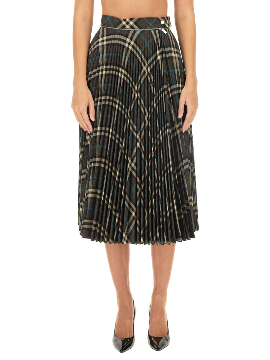 BURBERRY Squared Midi Skirt - Size 8 UK