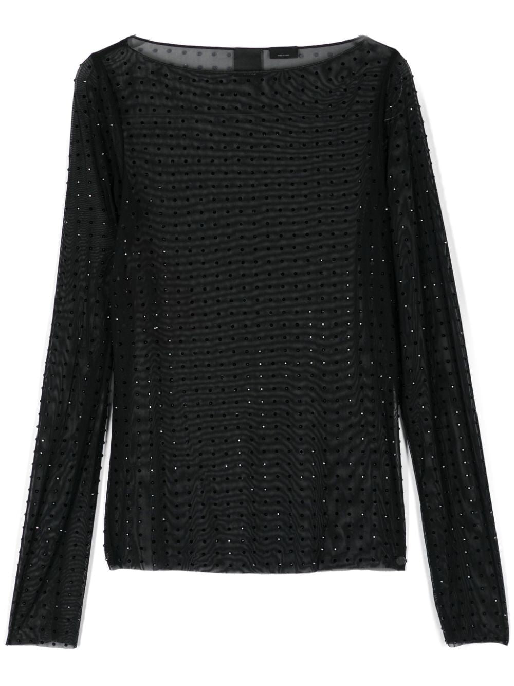 PINKO Long-Sleeve Top with All-Over Rhinestones