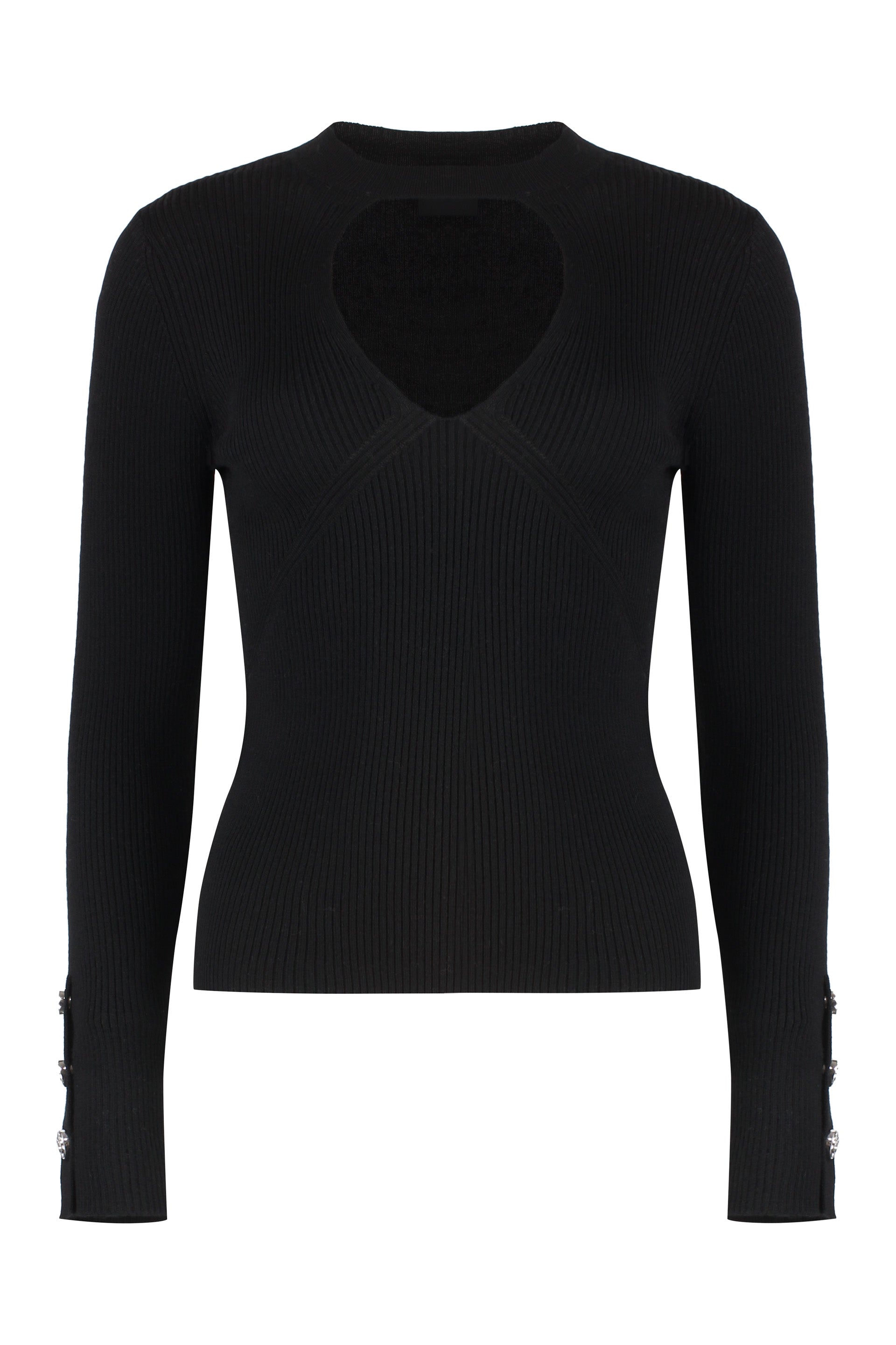 PINKO Knit Wool-Blend Top with Front Cut-Out - FW24