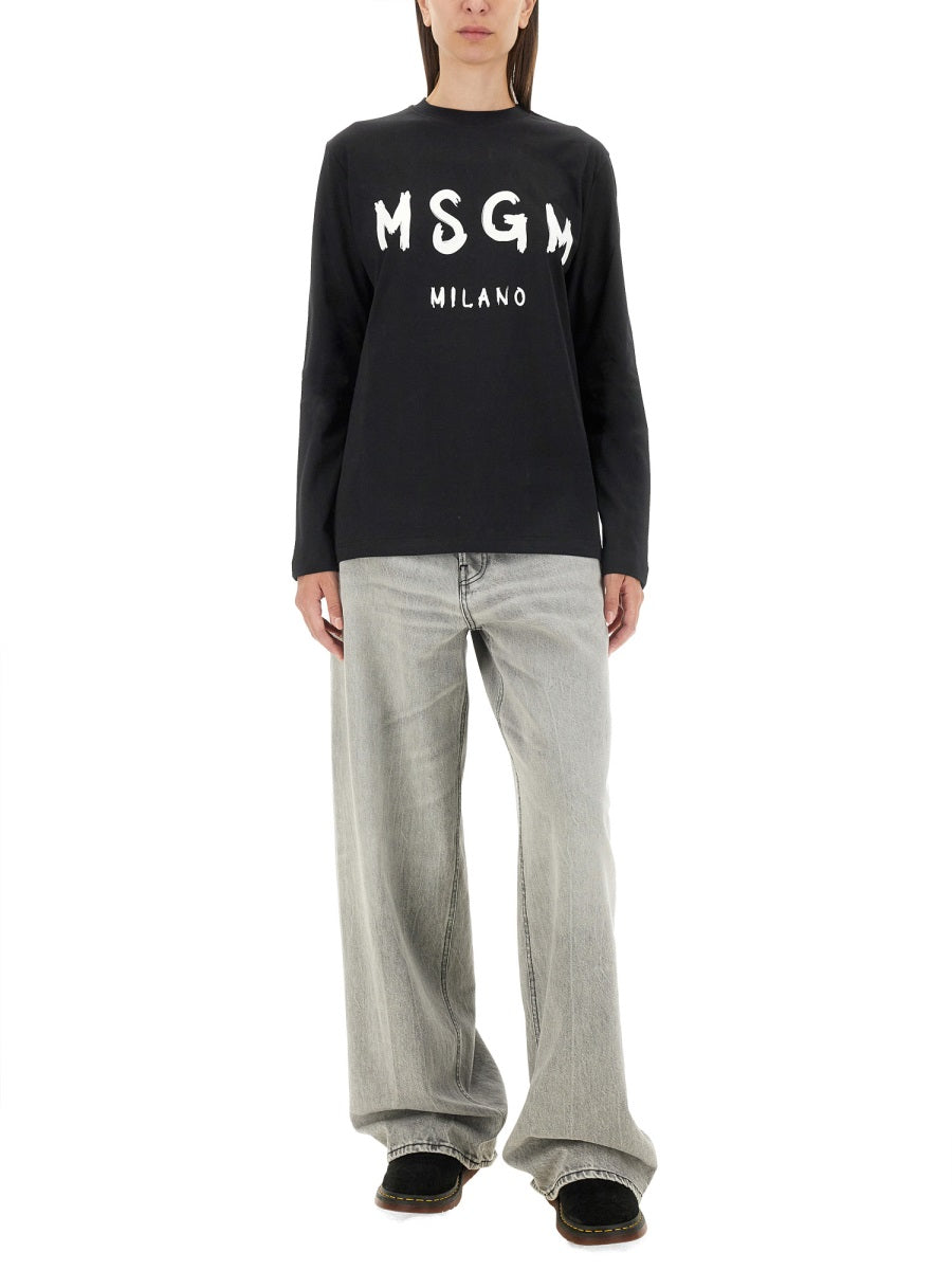 MSGM Stylish Logo T-Shirt - Regular Fit for Women