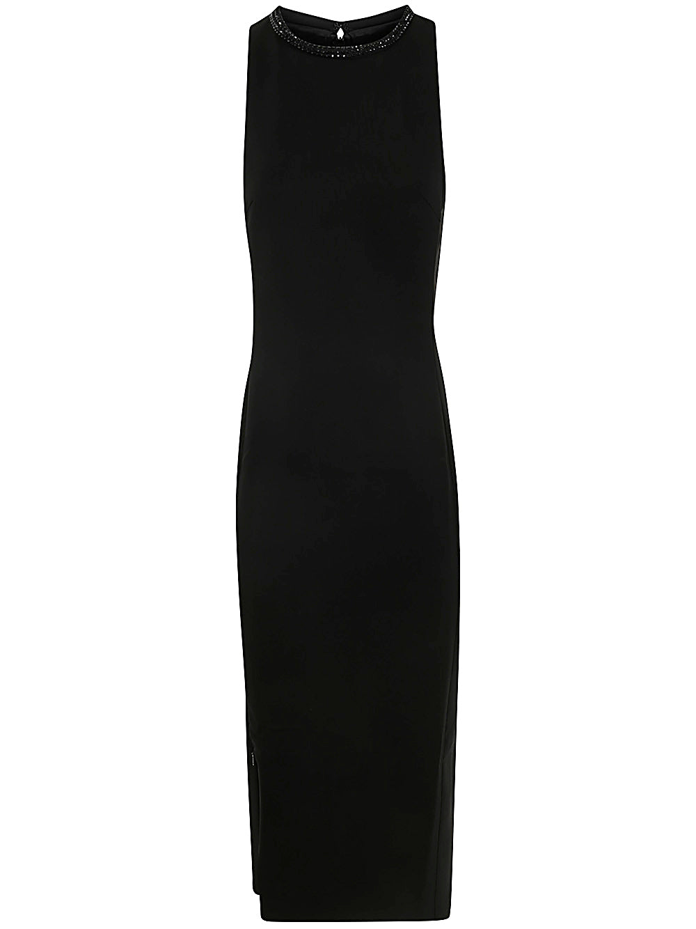 PINKO Crepe Dress with Rhinestone Neckline for Women