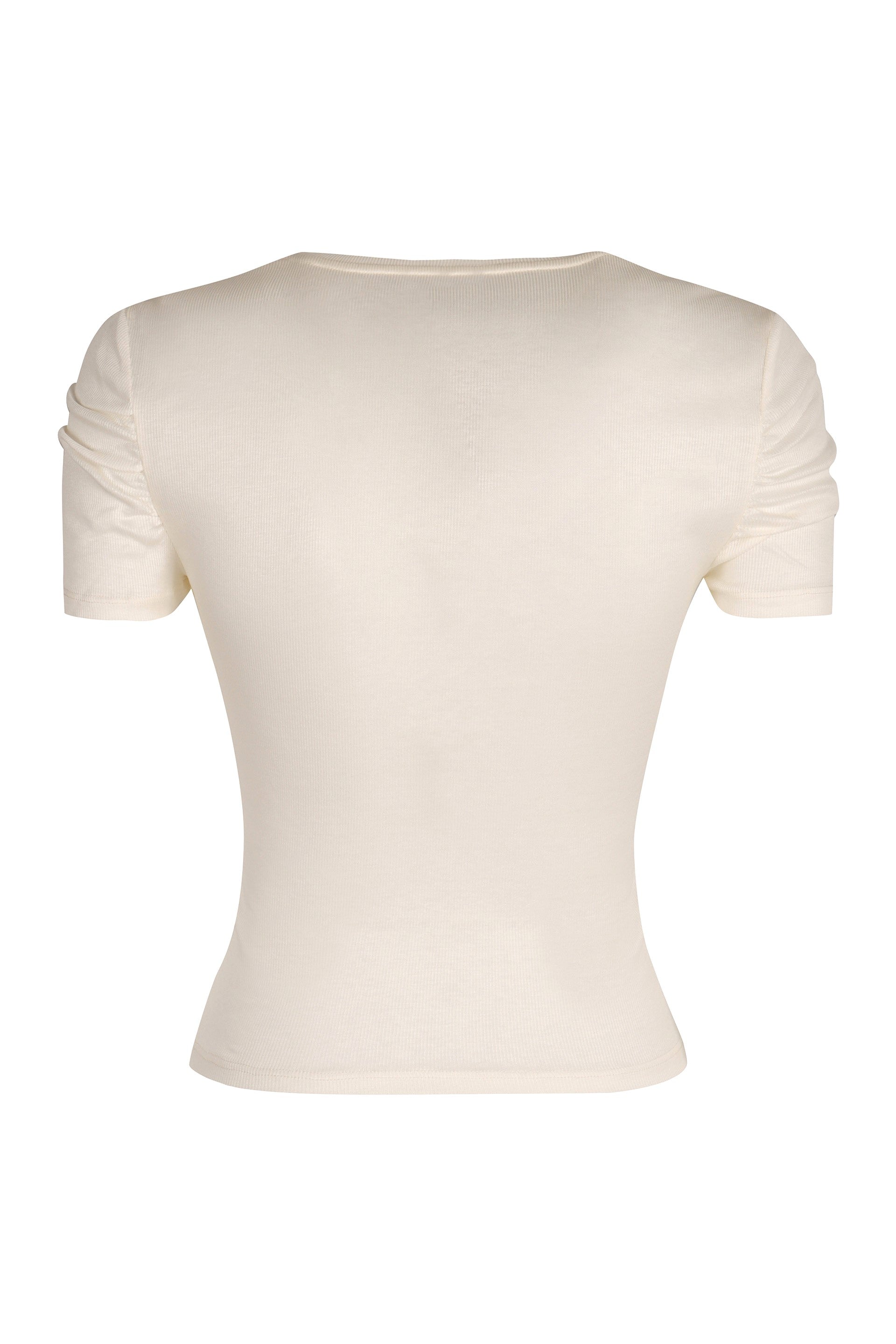 PINKO Ribbed Knit Cotton T-Shirt for Women - Fall 2025