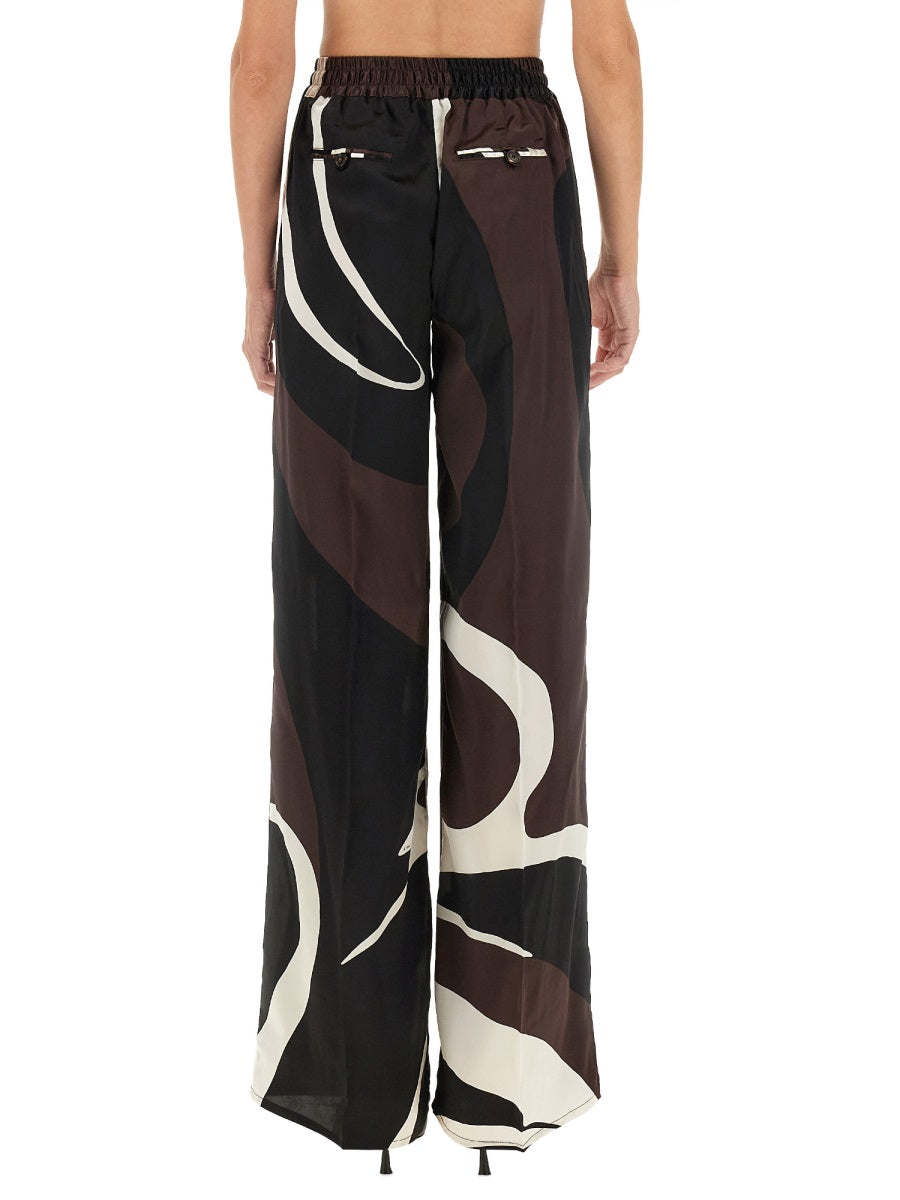 KITON Silk Print Trousers in Regular Fit - Size 42
