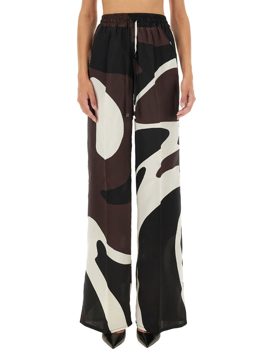 KITON Silk Print Trousers in Regular Fit - Size 42