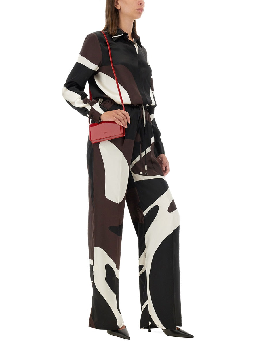 KITON Silk Print Trousers in Regular Fit - Size 42