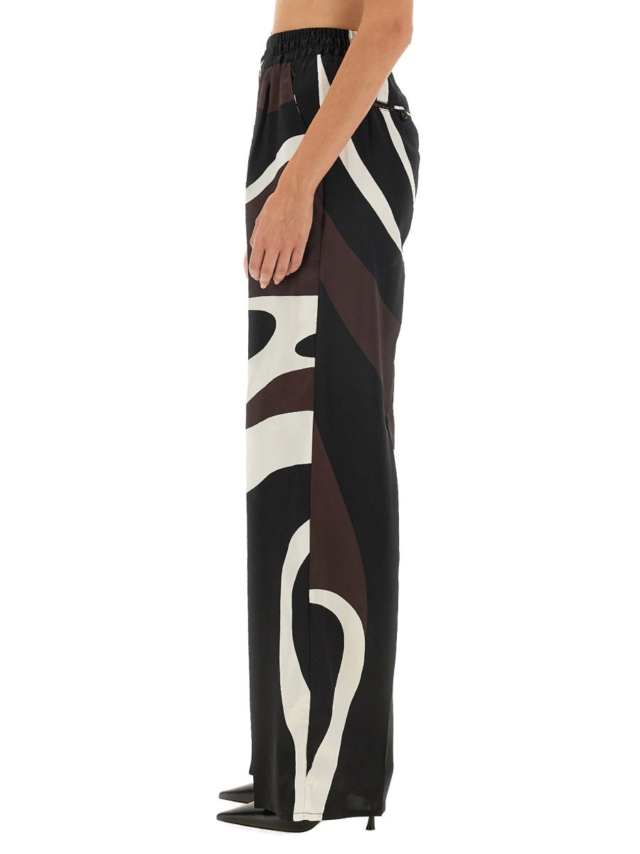 KITON Silk Print Trousers in Regular Fit - Size 42