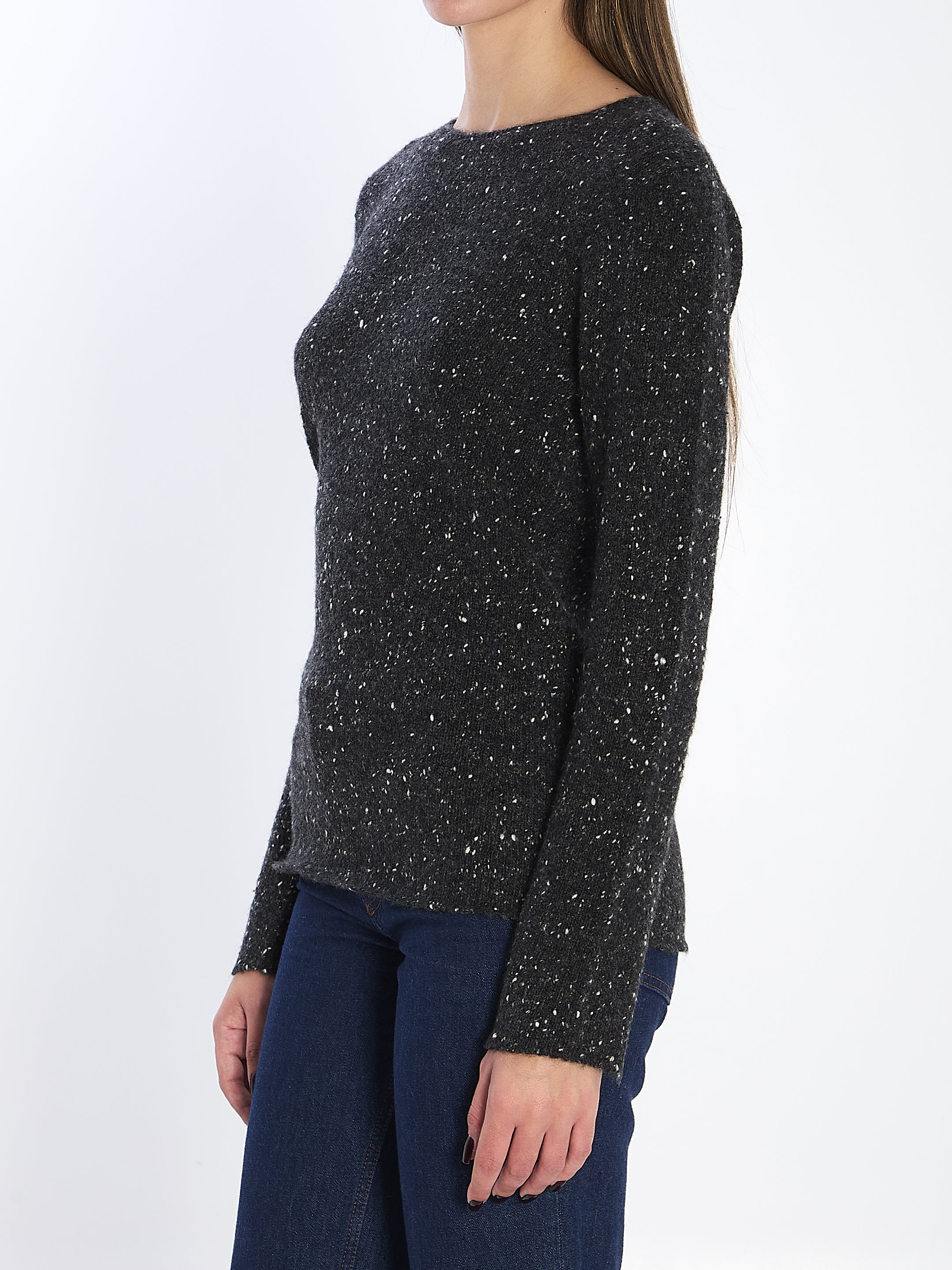 THE ROW Fitted Cashmere Sweater with Wide Crew Neck - Size S