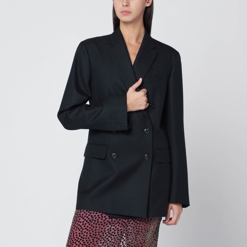 DRIES VAN NOTEN Double-Breasted Wool Jacket - FW25