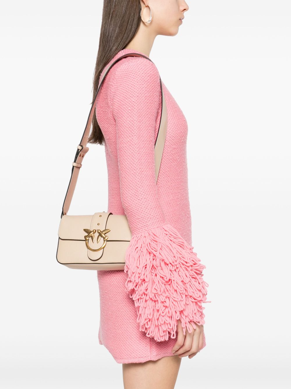 PINKO Luxurious Leather Handbag with Chain and Adjustable Strap