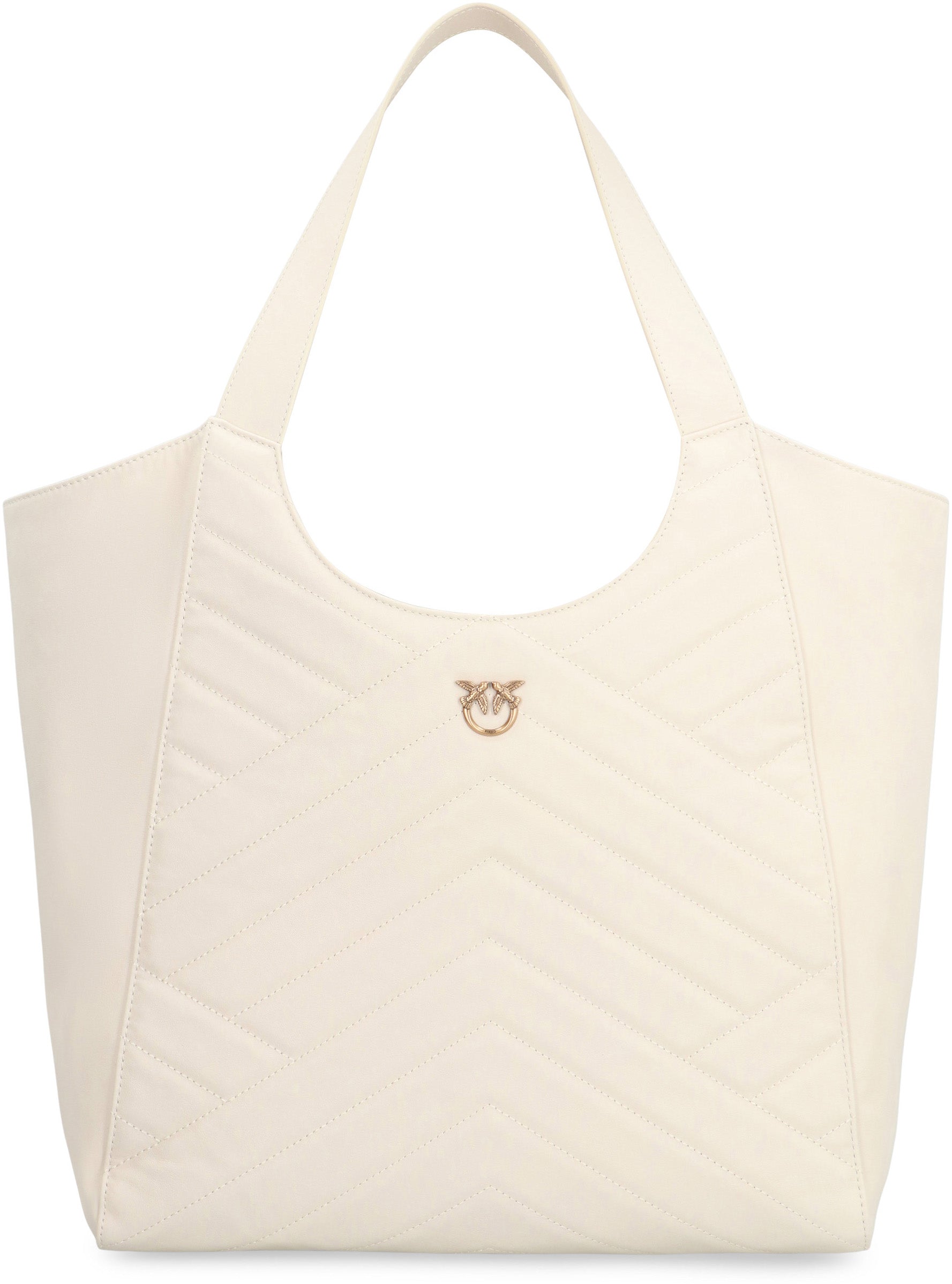 PINKO Quilted Leather Tote Handbag - 34.5 cm Width