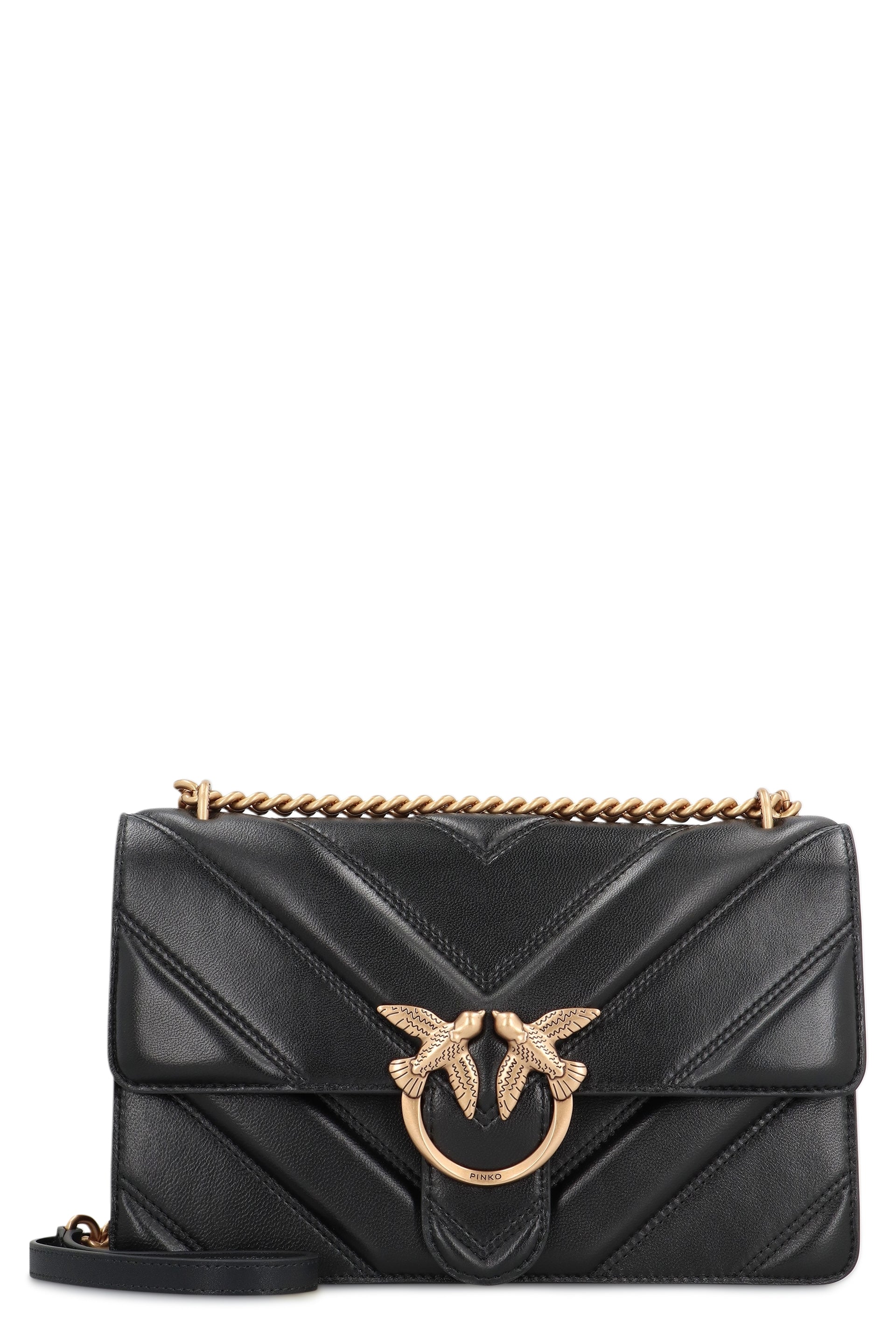 PINKO Quilted Leather Crossbody Handbag 27 CM