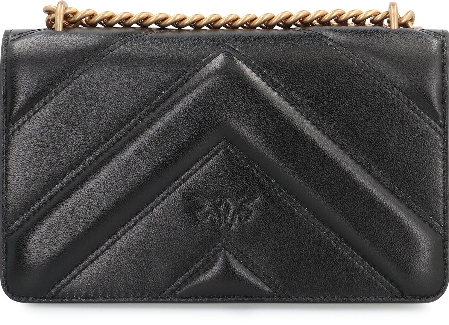PINKO Mini Leather Crossbody Handbag with Decorative Buckle