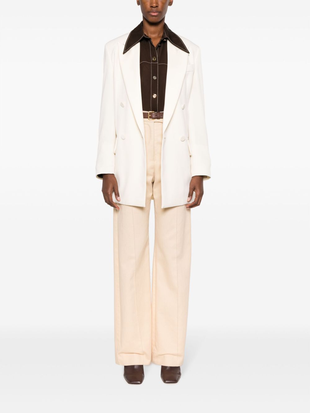 MAX MARA PIANOFORTE Wool Blazer Jacket - Women's Double-Breasted Design