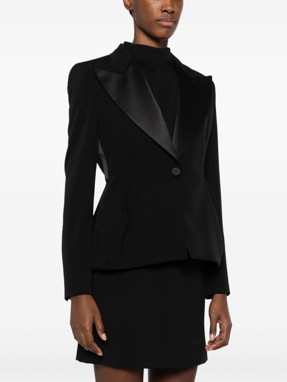 MAX MARA PIANOFORTE Peplum Wool Single-Breasted Blazer Jacket