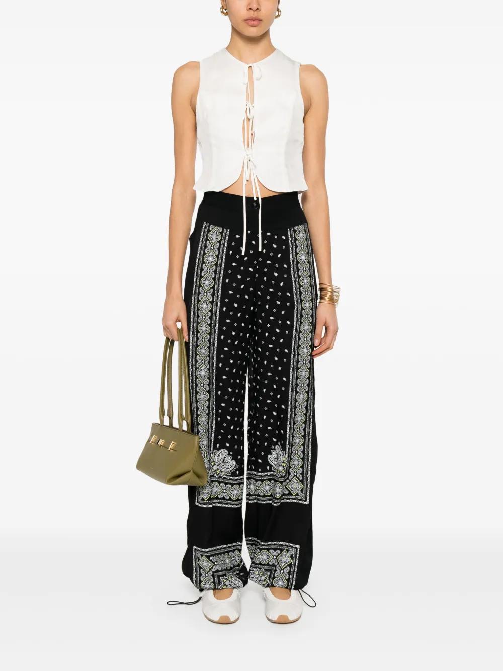 PINKO Wide Leg Trousers with Elastic Back Waist Insert