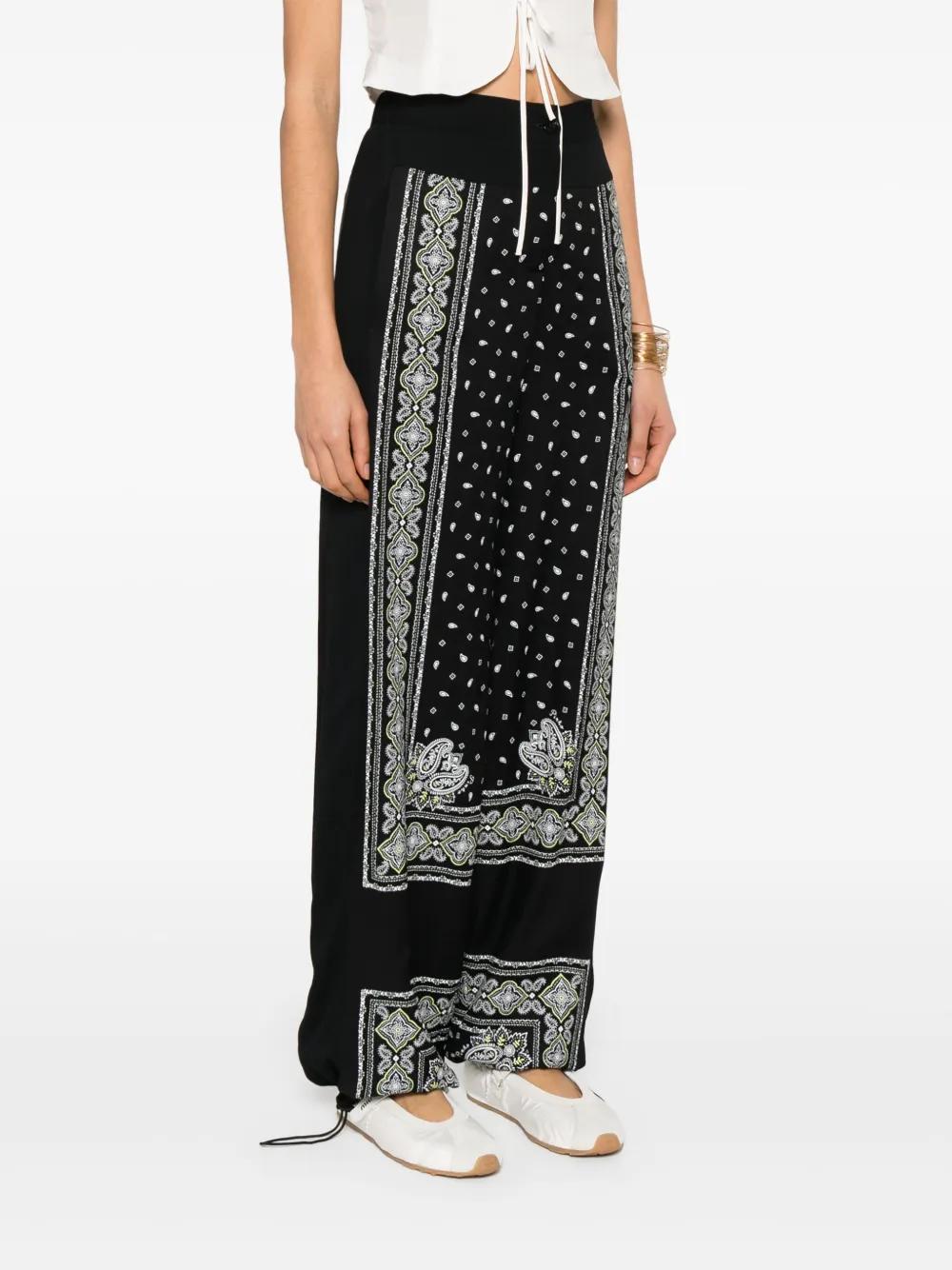 PINKO Wide Leg Trousers with Elastic Back Waist Insert