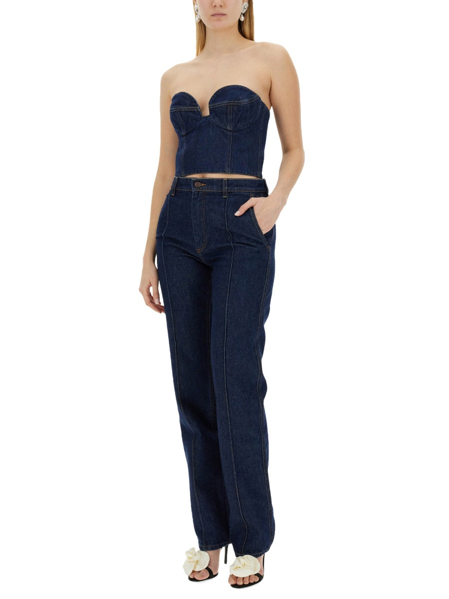 MAGDA BUTRYM Women's Heart Neck Corset Top