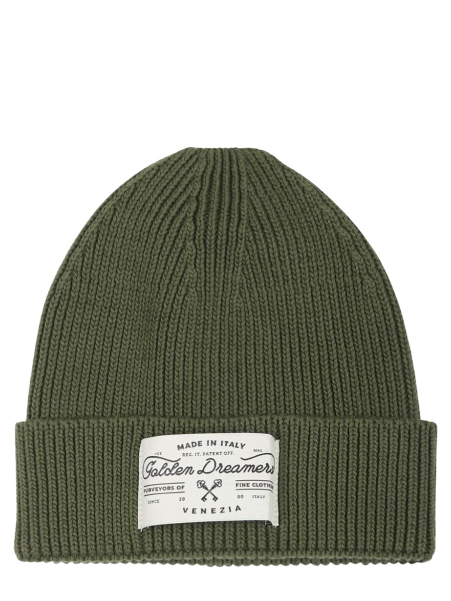 GOLDEN GOOSE Dreamers Mini Knit Cotton Beanie Hat for Kids