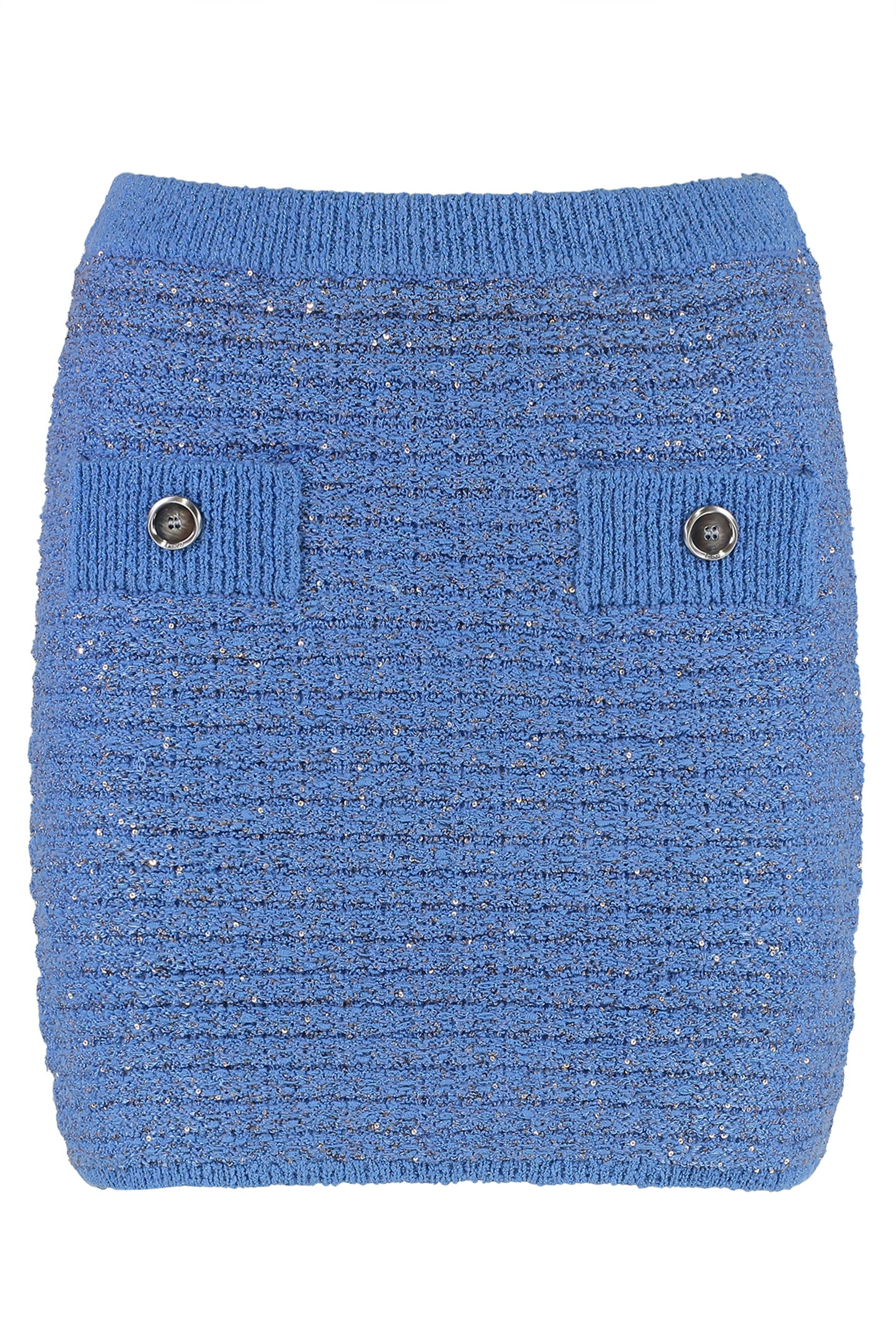 PINKO Knit Mini Skirt with Sequin Embellishments