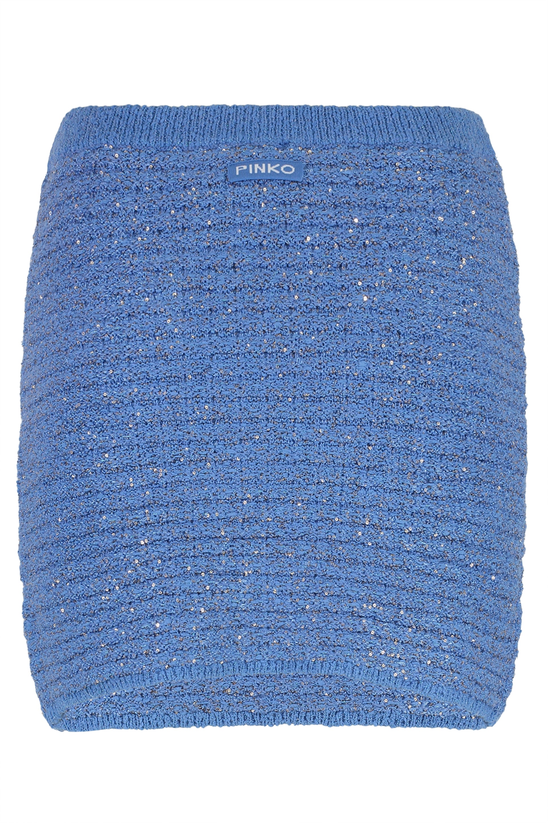 PINKO Knit Mini Skirt with Sequin Embellishments