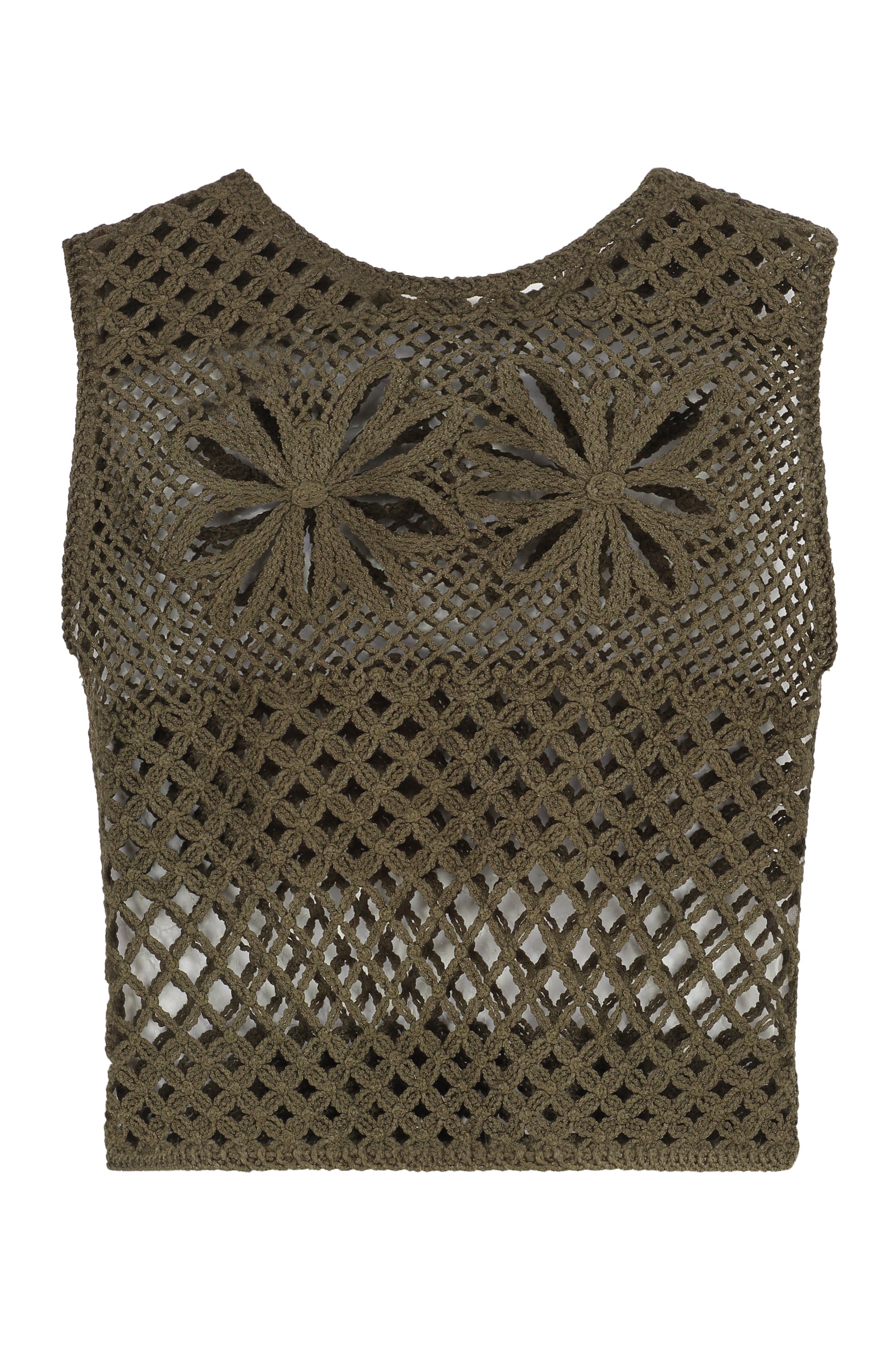 PINKO Sleeveless Crochet Knit Top