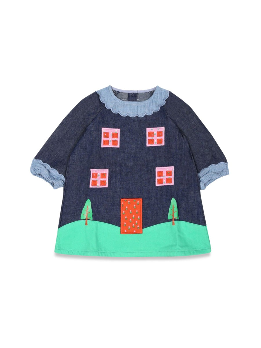 STELLA McCARTNEY Mini Woven Dress for Girls - FW24