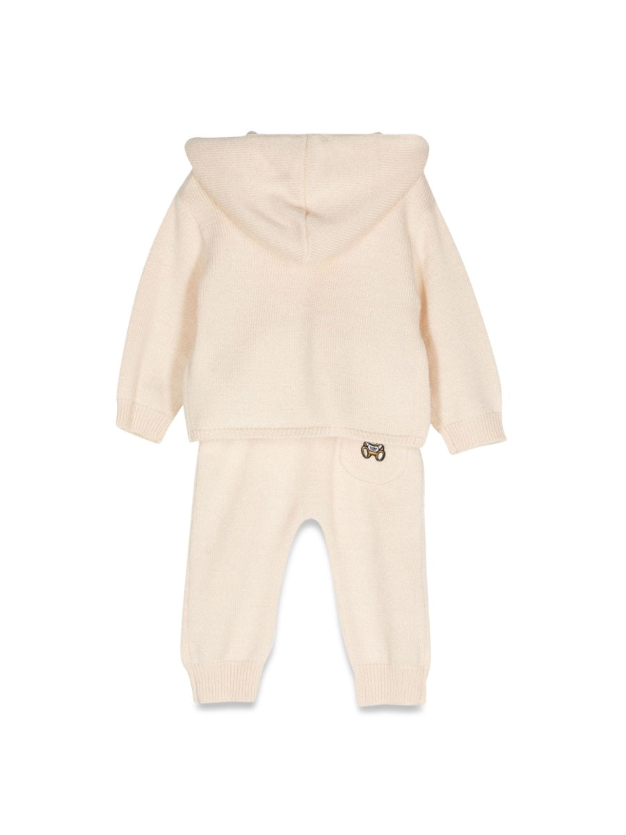 MOSCHINO Cozy Cardigan and Pants Set for Mini Trendsetters