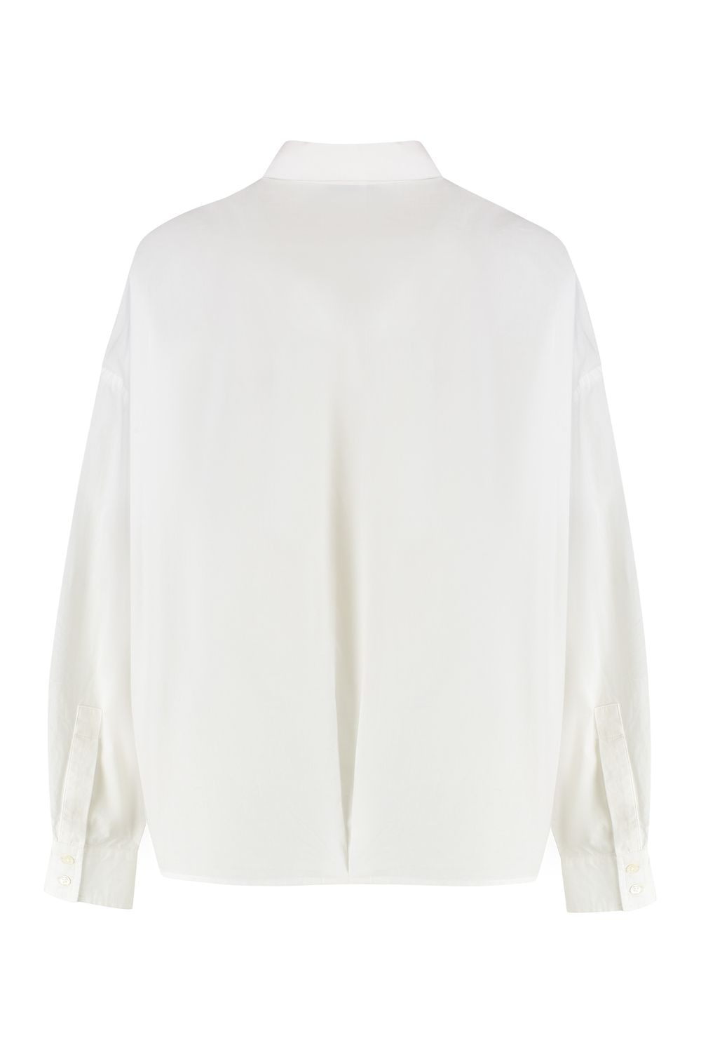 PINKO Cotton Boxy Fit Shirt with Rhinestone Embroidery