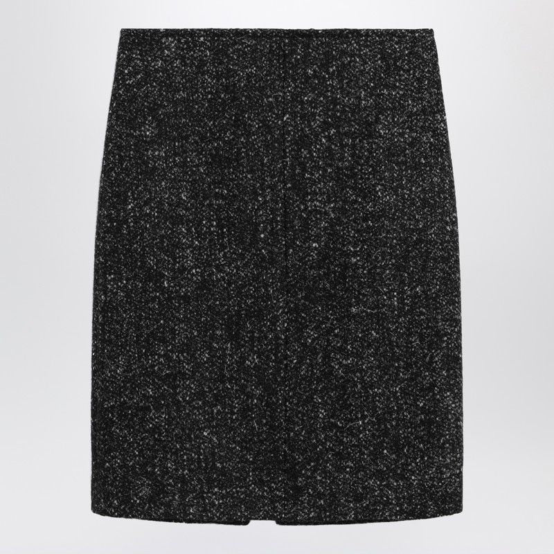 THE ROW Wool Bouclé Skirt with Back Slit