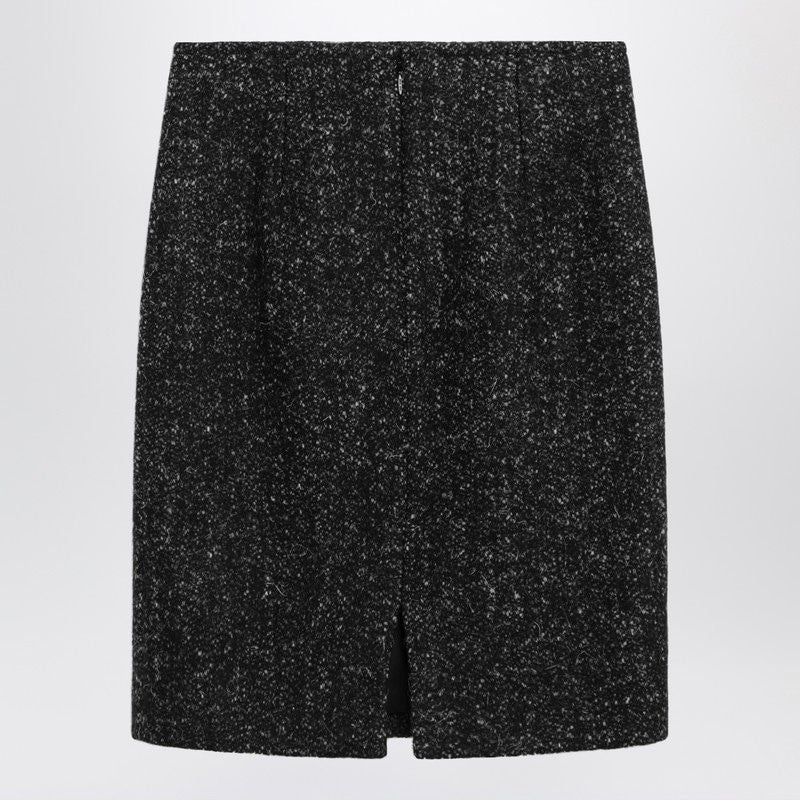 THE ROW Wool Bouclé Skirt with Back Slit